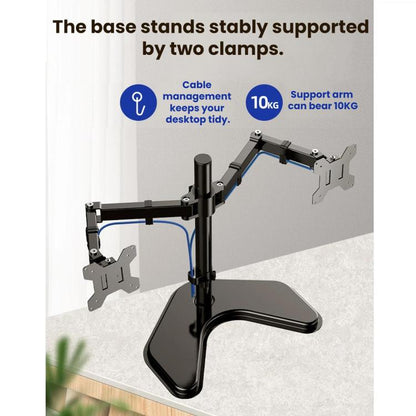 Dual-Screen LCD Monitor Telescopic Rotating Dual-Arm Stand, ZX-MT022N