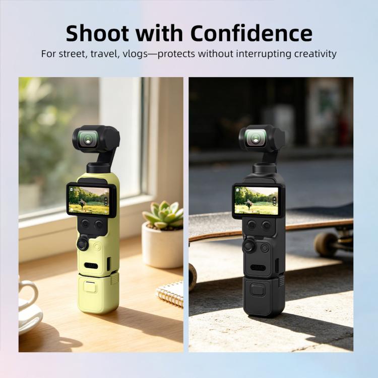 Pour DJI Osmo Pocket 4 BRDRC Étui de protection en silicone pare-soleil