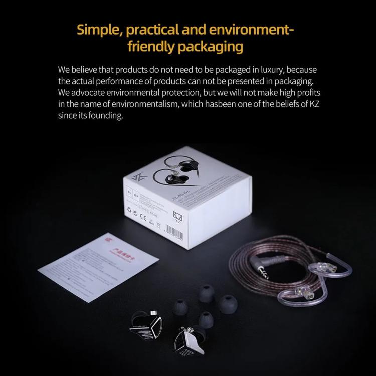 KZ ZVX PRO Dynamic In-Ear 1.2m Wired Earphones Deep Bass Hi-Fi Monitoring Earbuds, Standard, With Mic