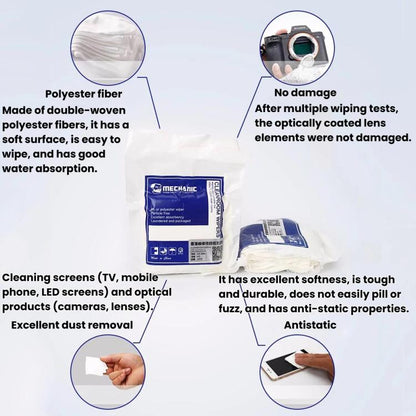 MECHANIC HK4090 Microfiber Lint-Free Cloth For Screen & Lens Cleaning, Industrial Dust Wiping Cloth, 4 inch 50pcs, 4 inch 100pcs, 4 inch 400pcs, 6 inch 100pcs, 9 inch 100pcs, 12 inch 100pcs