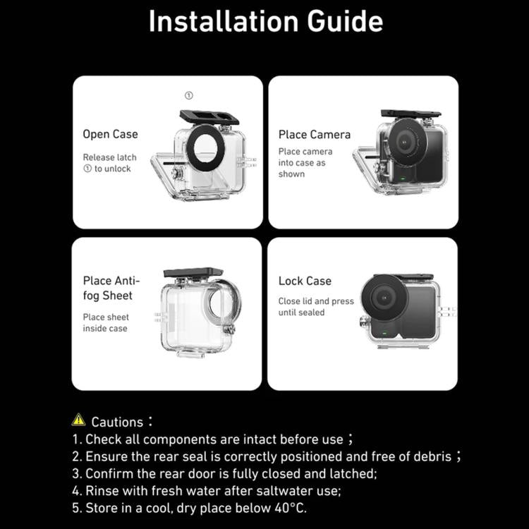 TELESIN Boîtier étanche 60 m pour DJI Osmo Nano IPX8 Boîtier de plongée sous-marin Housse de protection anti-buée pour caméra d'action