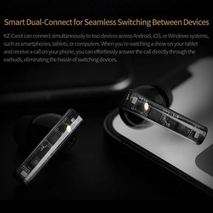 KZ-Carol Active Noise Reduction Bluetooth Earphones Hi-Fi ANC Noise Reduction TWS Earbuds, Carol