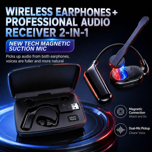 Écouteurs Bluetooth pivotants à crochet d'oreille, réduction de bruit HD, résistants à la pluie, V2