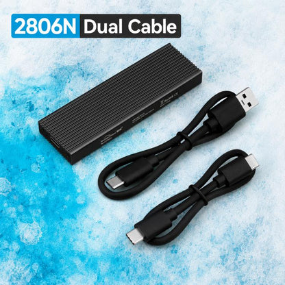 Blueendless 2806N M.2 NVMe SSD Enclosure 10Gbps Aluminum External Solid State Drive Case, Dual Cables Included, Single Cable Included
