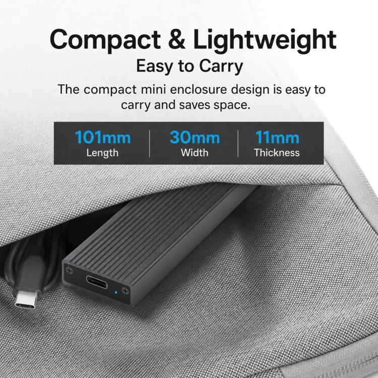 Blueendless 2806N M.2 NVMe SSD Enclosure 10Gbps Aluminum External Solid State Drive Case, Dual Cables Included, Single Cable Included