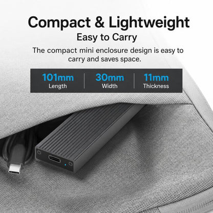 Blueendless 2806N M.2 NVMe SSD Enclosure 10Gbps Aluminum External Solid State Drive Case, Dual Cables Included, Single Cable Included