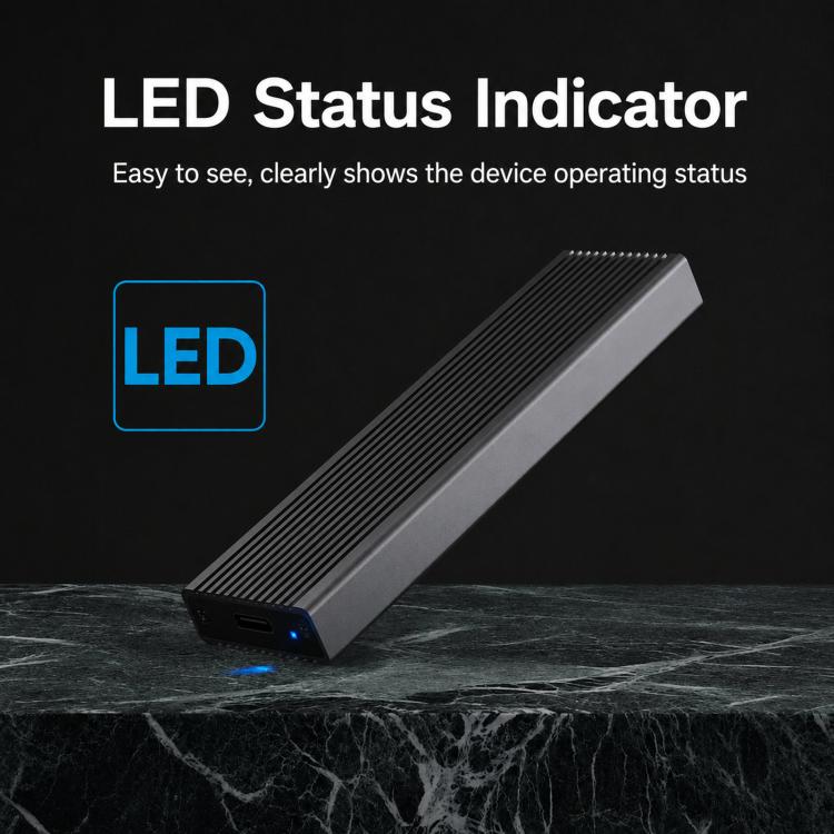 Blueendless 2806N M.2 NVMe SSD Enclosure 10Gbps Aluminum External Solid State Drive Case, Dual Cables Included, Single Cable Included