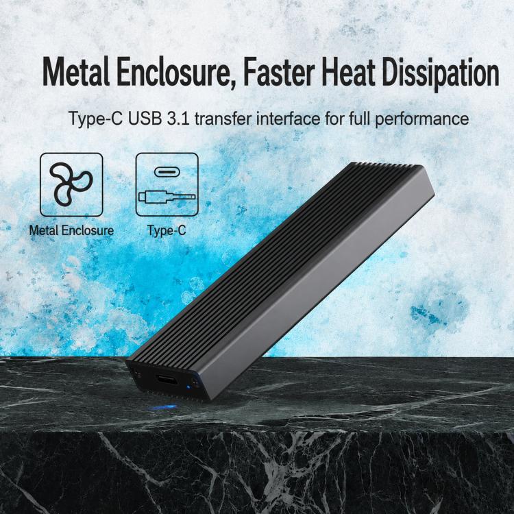 Blueendless 2806N M.2 NVMe SSD Enclosure 10Gbps Aluminum External Solid State Drive Case, Dual Cables Included, Single Cable Included