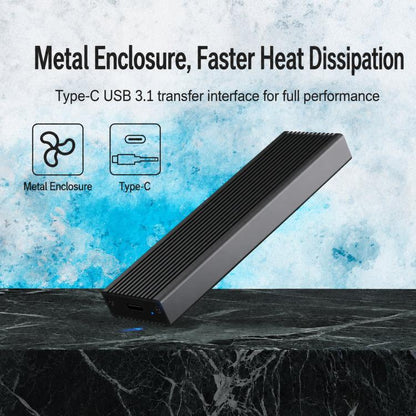 Blueendless 2806N M.2 NVMe SSD Enclosure 10Gbps Aluminum External Solid State Drive Case, Dual Cables Included, Single Cable Included