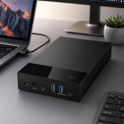 Blueendless 3.5/2.5 Inch SATA External Hard Drive Enclosure With Built-In USB 3.0 Hub USB To SATA HDD SSD Case Max 20TB, US Plug, EU Plug, UK Plug