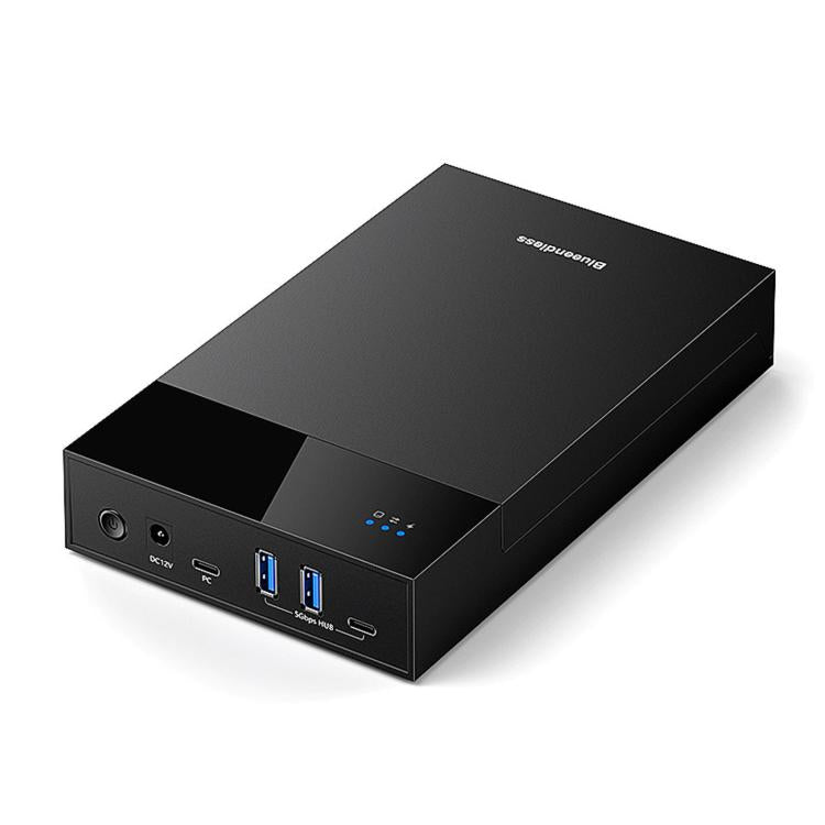 Blueendless 3.5/2.5 Inch SATA External Hard Drive Enclosure With Built-In USB 3.0 Hub USB To SATA HDD SSD Case Max 20TB, US Plug, EU Plug, UK Plug