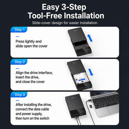 Blueendless 3.5/2.5 Inch SATA External Hard Drive Enclosure With Built-In USB 3.0 Hub USB To SATA HDD SSD Case Max 20TB, US Plug, EU Plug, UK Plug