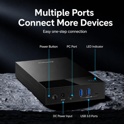 Blueendless 3.5/2.5 Inch SATA External Hard Drive Enclosure With Built-In USB 3.0 Hub USB To SATA HDD SSD Case Max 20TB, US Plug, EU Plug, UK Plug