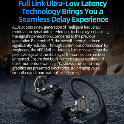 HD Wireless Bluetooth 5.4 Gaming Earphones Ear Hooks, AE01