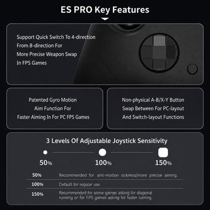 GuliKit ES Pro E-Sports Controller With TMR Joysticks Support Switch / Switch 2 Wakeup