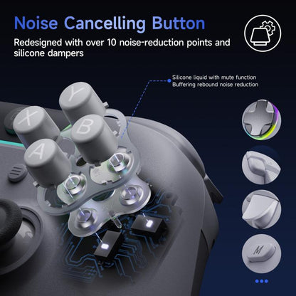 EasySMX X05Pro Wireless PC Gaming Controller Tri-Mode Hall Effect Gamepad with Dual-Stage Triggers & Silent Buttons for PC & Switch, Grey White, Black, White With Charging Dock, Black With Charging Dock