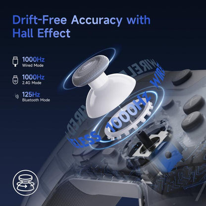 EasySMX X05Pro Wireless PC Gaming Controller Tri-Mode Hall Effect Gamepad with Dual-Stage Triggers & Silent Buttons for PC & Switch, Grey White, Black, White With Charging Dock, Black With Charging Dock