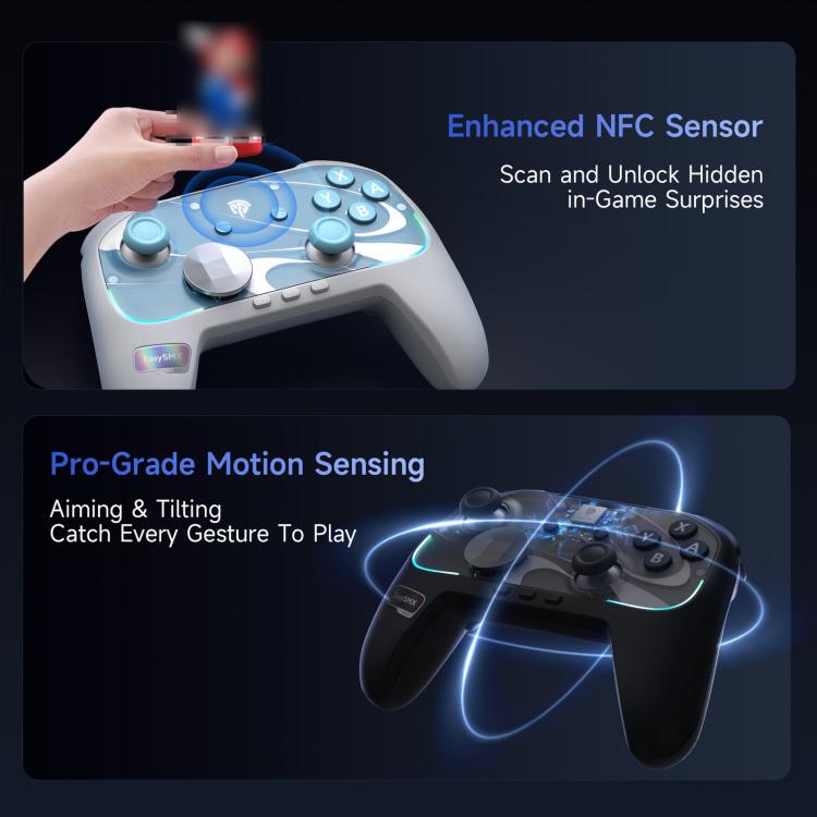 EasySMX S10 Wireless Controller for Nintendo Switch & Switch 2 Gamepad with NFC, HD Rumble & Swappable Faceplate