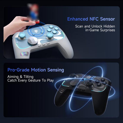 EasySMX S10 Wireless Controller for Nintendo Switch & Switch 2 Gamepad with NFC, HD Rumble & Swappable Faceplate