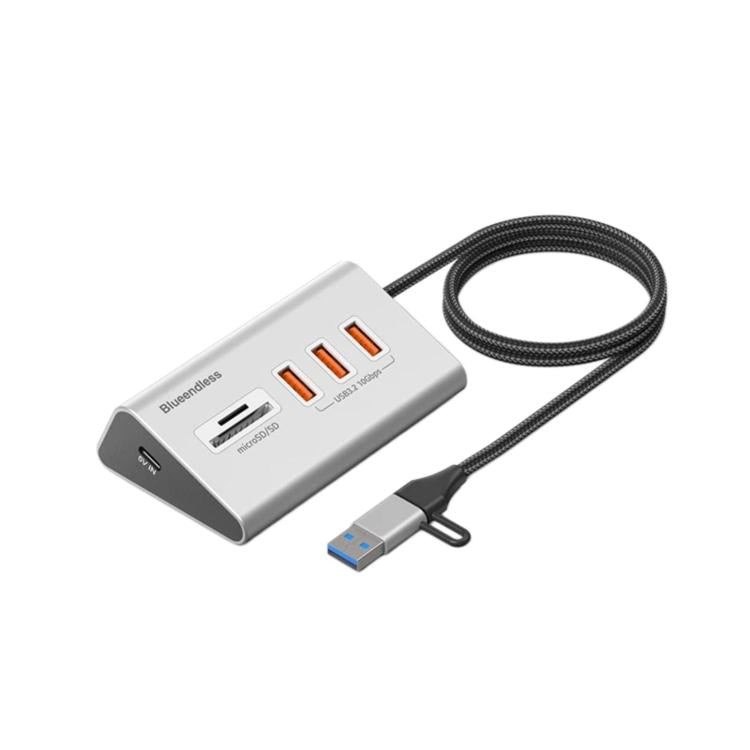 Blueendless TYPE-C Splitter 10Gbps Braided Cable Extension Hub, 15W USB3.2 x 4, 15W USB3.2 x 3+SD/TF3.0, 15W USB3.2 x 4+TYPE-C3.2 x 2+SD/TF3.0, 15W USB3.2 x 4+TYPE-C3.2 x 3, 36W USB3.2 x 7+TYPE-C3.2 x 3