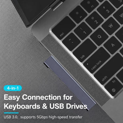 Side-Bend 4 In 1 Expander Splitter External HUB, USB+USB 2.0 x 3+USB 3.0, Type-C+USB 2.0 x 3+USB 3.0, Type-C+USB 2.0 x 2+PD+USB 3.0
