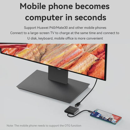 Blueendless 3 In 1 Type-C Docking Station To HDMI 4K/60Hz Laptop USB 3.0 Converter, 3 in 1