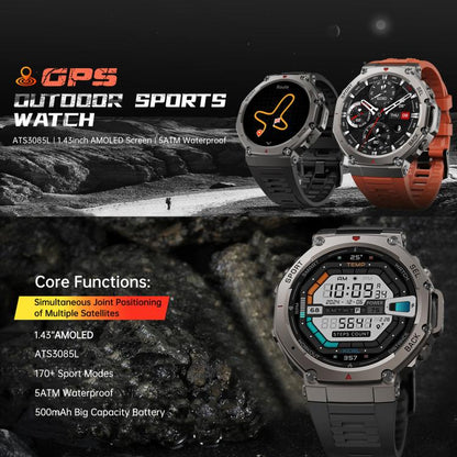 DM58 1.43 Inch AMOLED Screen GPS Smart Watch 5ATM Waterproof Sports Watch