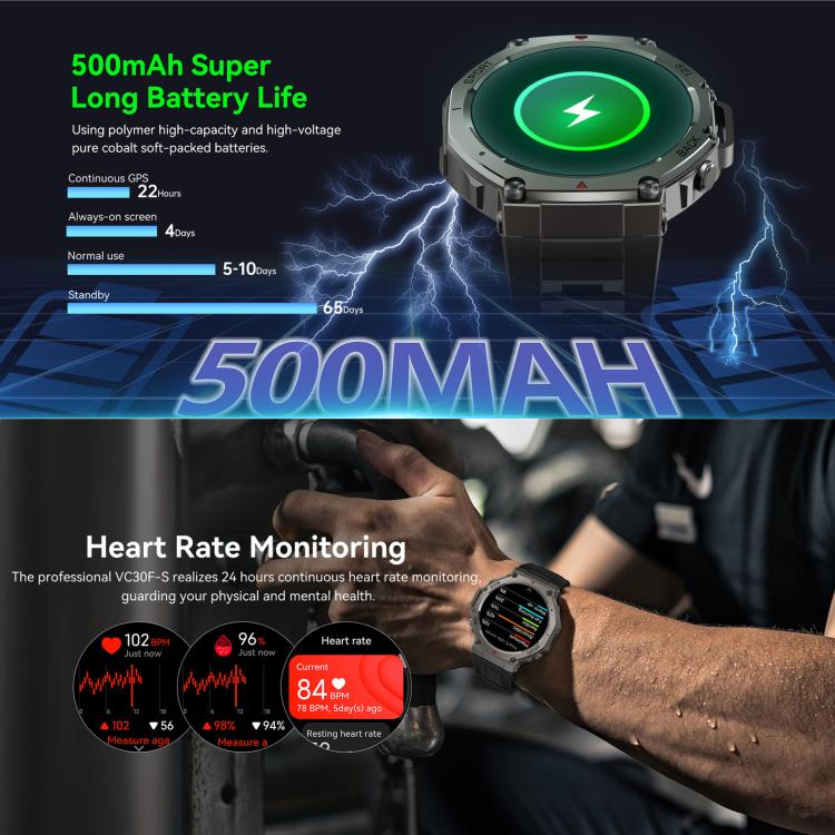 DM58 1.43 Inch AMOLED Screen GPS Smart Watch 5ATM Waterproof Sports Watch