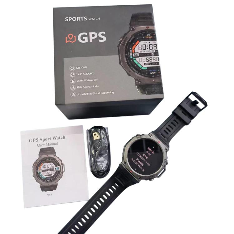 DM58 1.43 Inch AMOLED Screen GPS Smart Watch 5ATM Waterproof Sports Watch