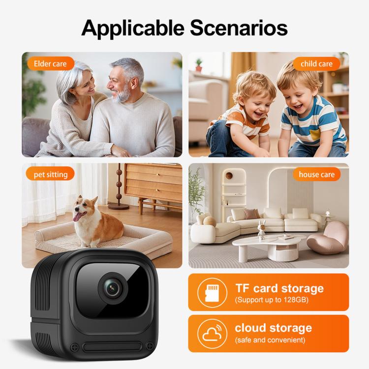 Remote Monitoring Smart Alarm Infrared Night Vision WiFi Camera With Spiral Mount Bracket, W08