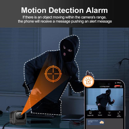 Remote Monitoring Smart Alarm Infrared Night Vision WiFi Camera With Spiral Mount Bracket, W08