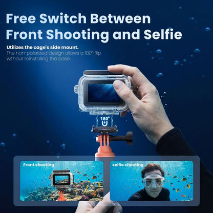 For DJI Action 6 aMagisn 60m Waterproof Case Deep Diving Housing with Dual Lock
