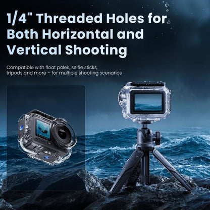 For DJI Action 6 aMagisn 60m Waterproof Case Deep Diving Housing with Dual Lock