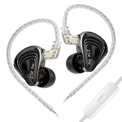 KZ ZSX PRO 5BA+1DD Hybrid-Driver 1.2m Wired Earphones HiFi Audio Sports Gaming Detachable Cable Design, Standard, With Mic