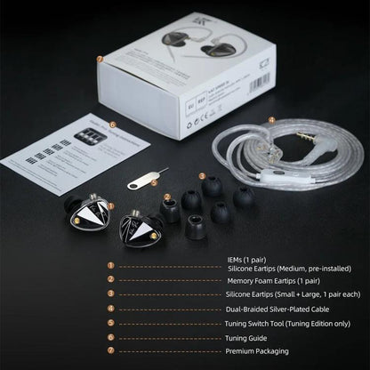 KZ Vader Pro Hifi Bass 6-Driver Dynamic Music In Ear 1.2m Wired Earphones, HM Curve Standard, HM Curve With Mic, Bass Enhanced Standard, Bass Enhanced With Mic, HM Curve With Mic Type-C, Bass Enhanced With Mic Type-C