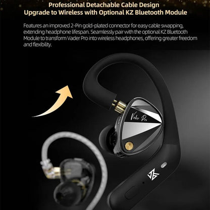 KZ Vader Pro Hifi Bass 6-Driver Dynamic Music In Ear 1.2m Wired Earphones, HM Curve Standard, HM Curve With Mic, Bass Enhanced Standard, Bass Enhanced With Mic, HM Curve With Mic Type-C, Bass Enhanced With Mic Type-C