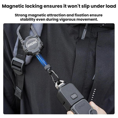 For DJI Osmo Packet 4 / 3 BRDRC Magnetic Telescopic Backpack Hook Anti-Loss Rope, Magnetic
