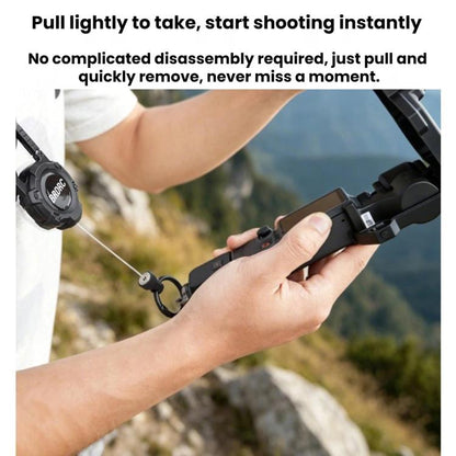 For DJI Osmo Packet 4 / 3 BRDRC Magnetic Telescopic Backpack Hook Anti-Loss Rope, Magnetic