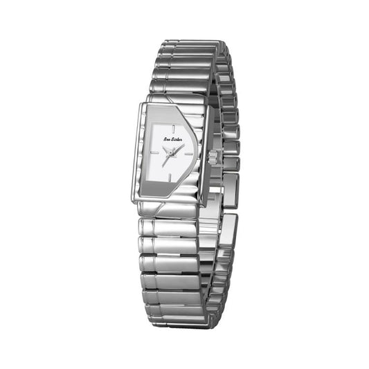 BS Bee Sister FA1927 Montre vintage pour femme Élégante montre à quartz géométrique asymétrique avec bracelet en métal