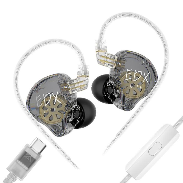 KZ-EDX Lite Internal-Magnet Dynamic Driver 1.2m Wired Earphones Deep Bass Detachable Cable Music Gaming Earbuds, Translucent Gray Standard, Translucent Gray With Mic, Transparent Standard, Transparent With Mic, Translucent Gray With Mic Type-C         ...