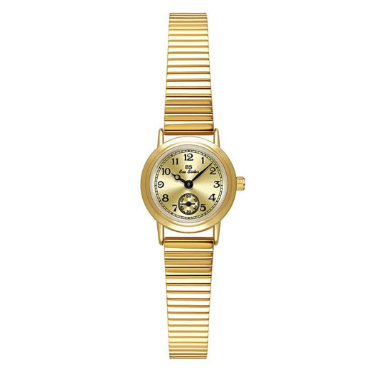 BS Bee Sister FA1870 Montre Vintage Ronde Petite pour Femme avec Bracelet Extensible Style Bambou et Cadran Petite Seconde