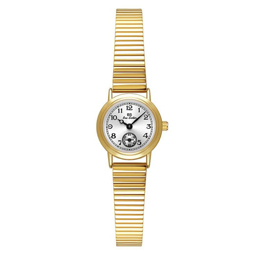BS Bee Sister FA1870 Montre Vintage Ronde Petite pour Femme avec Bracelet Extensible Style Bambou et Cadran Petite Seconde
