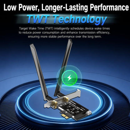 COMFAST CF-BE650 Tri-Band 6500Mbps WiFi 7 PCIe Card Bluetooth 5.4 Desktop Wireless Adapter, CF-BE650