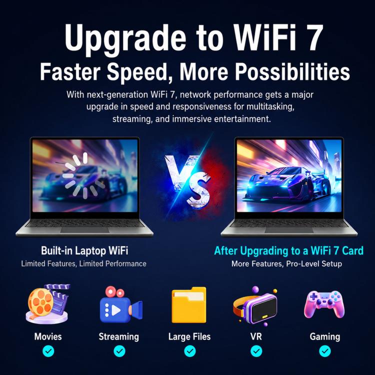 COMFAST BE930-M BE9300 WiFi 7 M.2 Card Bluetooth 5.4 Tri-Band Laptop Wireless Adapter, BE930-M