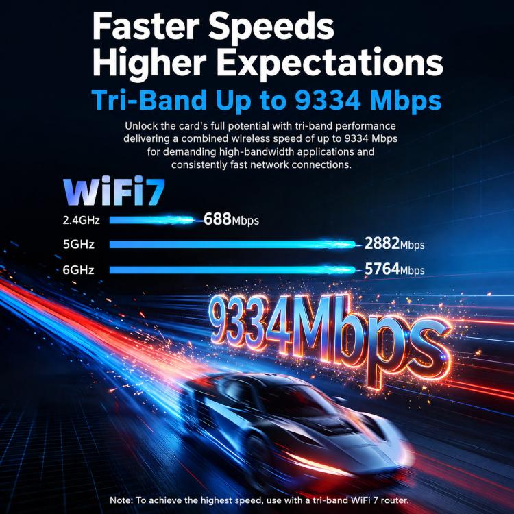 COMFAST BE930-M BE9300 WiFi 7 M.2 Card Bluetooth 5.4 Tri-Band Laptop Wireless Adapter, BE930-M