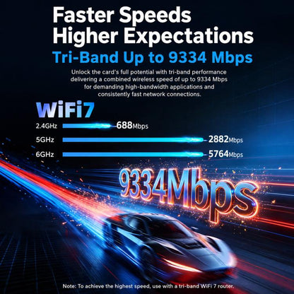 COMFAST BE930-M BE9300 WiFi 7 M.2 Card Bluetooth 5.4 Tri-Band Laptop Wireless Adapter, BE930-M