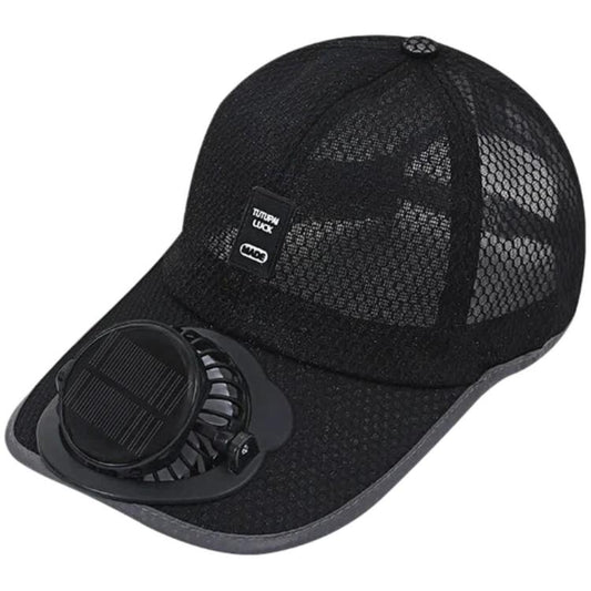 Solar Fan Hat with 3-Speed Adjustable Cooling Rechargeable Sun Cap Mesh Breathable Baseball Visor