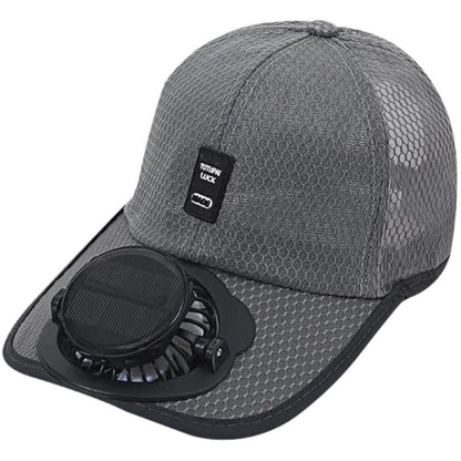 Solar Fan Hat with 3-Speed Adjustable Cooling Rechargeable Sun Cap Mesh Breathable Baseball Visor