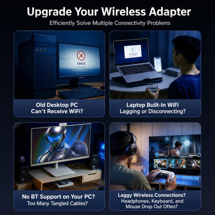 COMFAST CF-731B WiFi 6 Bluetooth 5.4 USB Adapter AX600 Dual Band 2.4G/5G Wireless Network Card, CF-731B
