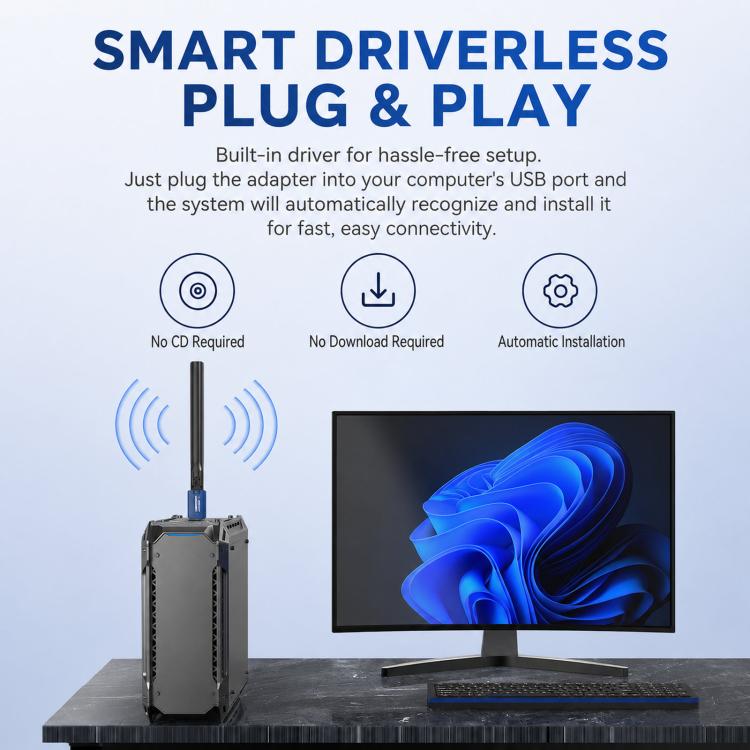 COMFAST CF-733BF WiFi 6 Bluetooth 5.4 USB Adapter AX900 Dual Band Wireless Network Card, CF-733BF